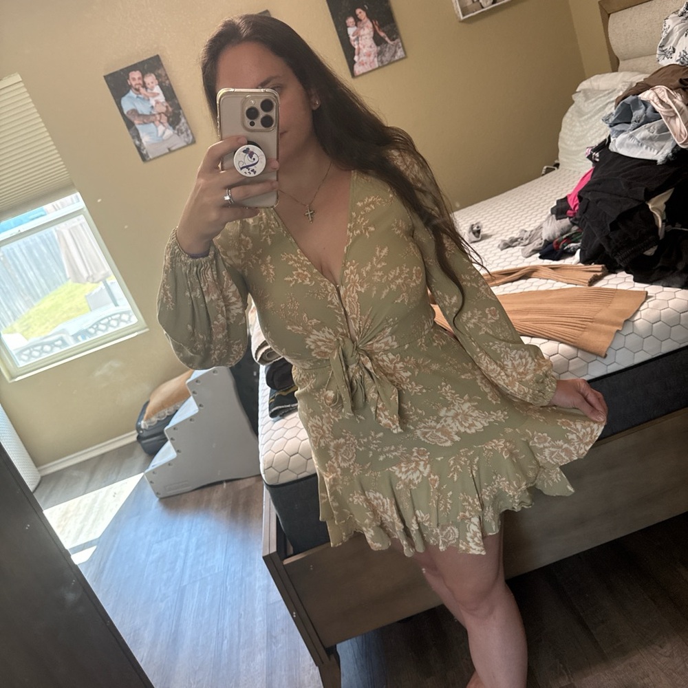 SOLD Kivari Sage Floral Dress